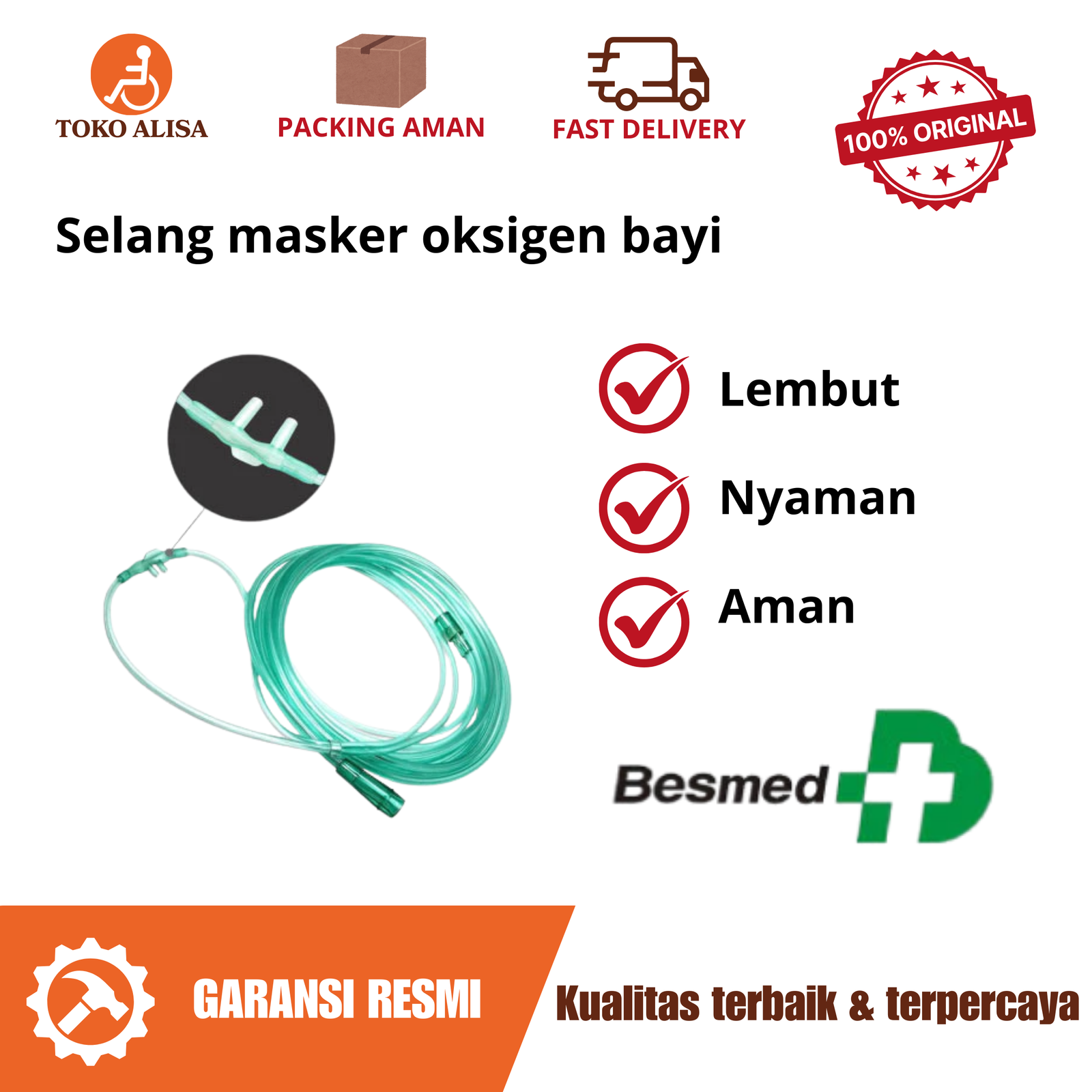 Selang masker oksigen bayi